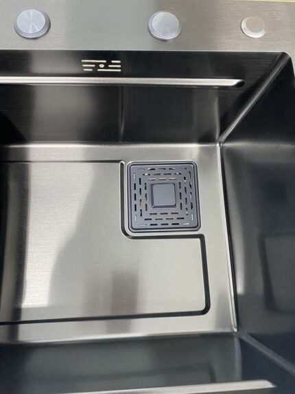 Chậu rửa bát inox FANDI FD-HM7846 NANO ĐEN nano đen dương bàn 1 hố (1)