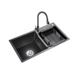 Chậu rửa bát inox FANDI FD-HMN 8245L dương bàn 2 hố