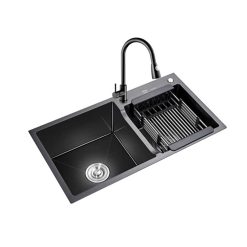 Chậu rửa bát inox FANDI FD-HMN 8245L dương bàn 2 hố