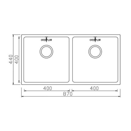 Chậu rửa bát inox KONOX CUBE 8744DU âm bàn 2 hố (1)