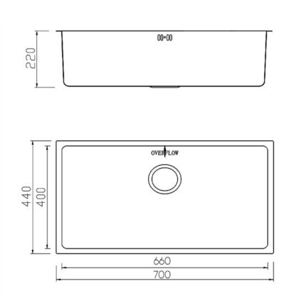 Chậu rửa bát inox KONOX KN7044SU DEKOR âm bàn 1 hố