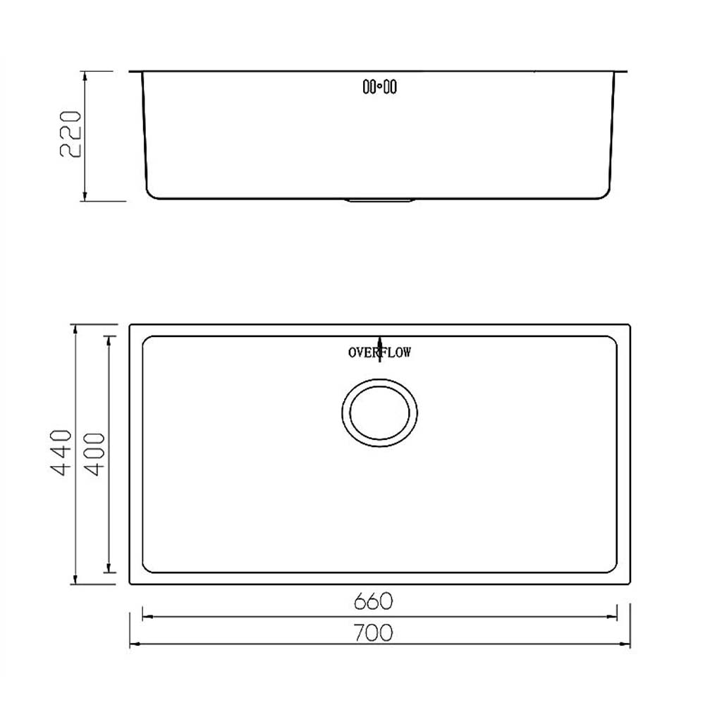 Chậu rửa bát inox KONOX KN7044SU DEKOR âm bàn 1 hố