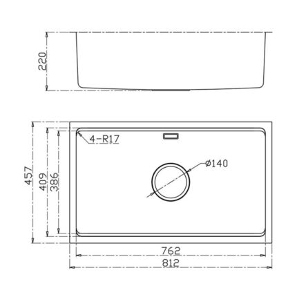 Chậu rửa bát inox KONOX KN8146SU DEKOR âm bàn 1 hố