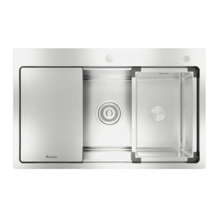 Chậu rửa bát inox KONOX KN8151TS DEKOR dương bàn 1 hố