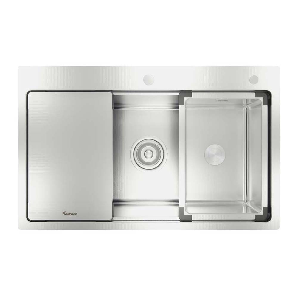 Chậu rửa bát inox KONOX KN8151TS DEKOR dương bàn 1 hố