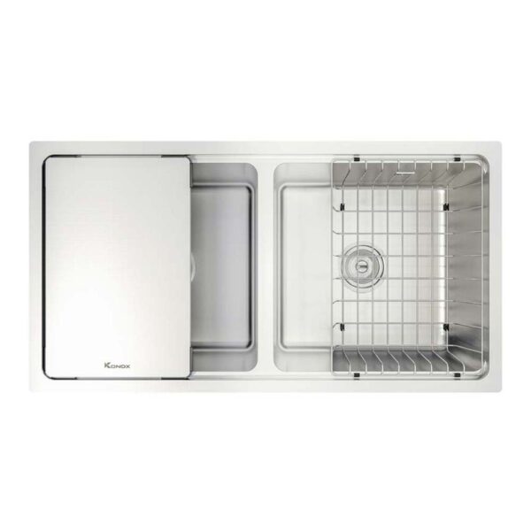 Chậu rửa bát inox KONOX KN8646DU DEKOR âm bàn 2 hố (1)