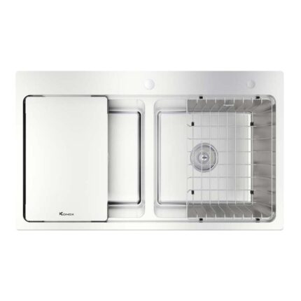 Chậu rửa bát inox KONOX KN8651TD DEKOR dương bàn 2 hố
