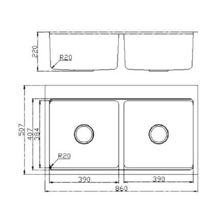 Chậu rửa bát inox KONOX KN8651TD DEKOR dương bàn 2 hố (1)