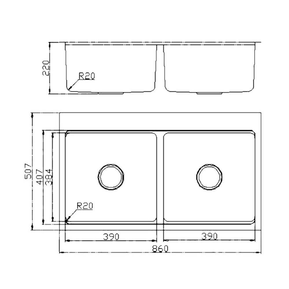 Chậu rửa bát inox KONOX KN8651TD DEKOR dương bàn 2 hố (1)