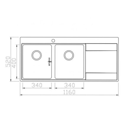 Chậu rửa bát inox KONOX UNICO 11652 dương bàn 2 hố 1 bàn (1)