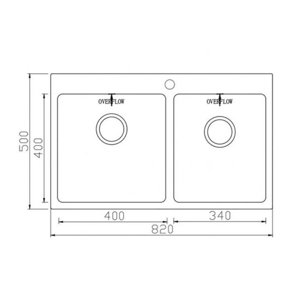 Chậu rửa bát inox KONOX UNICO 8250 dương bàn 2 hố (1)
