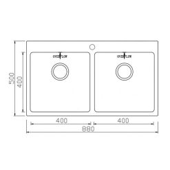 Chậu rửa bát inox KONOX UNICO 8850 dương bàn 2 hố (1)