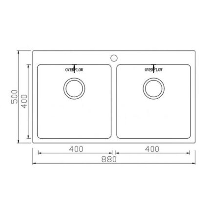 Chậu rửa bát inox KONOX UNICO 8850 dương bàn 2 hố (1)