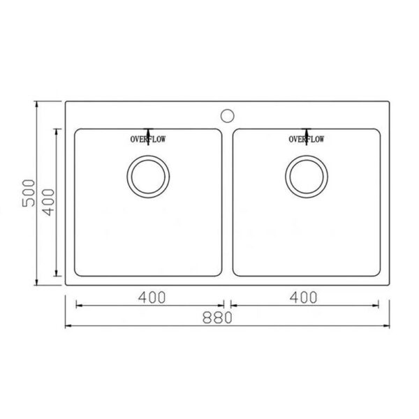 Chậu rửa bát inox KONOX UNICO 8850 dương bàn 2 hố (1)