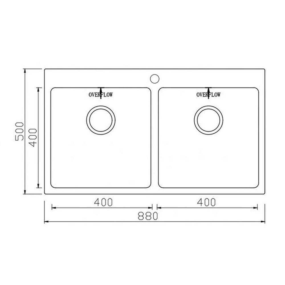 Chậu rửa bát inox KONOX UNICO 8850 dương bàn 2 hố (1)