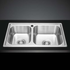 Chậu rửa bát inox MALLOCA MS 2076EP dương bàn 2 hố