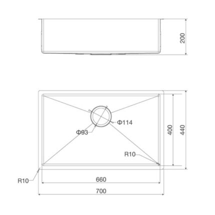 Chậu rửa bát inox MALLOCA MS 6070 âm bàn 1 hố (1)