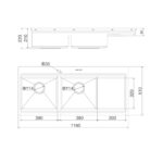 Chậu rửa bát inox MALLOCA SLIDE MS 1162R dương bàn 2 hố (1)