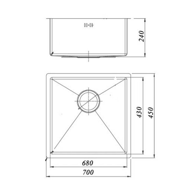 Chậu rửa bát inox ROSLERER RL01-7045 dương bàn 1 hố (2)