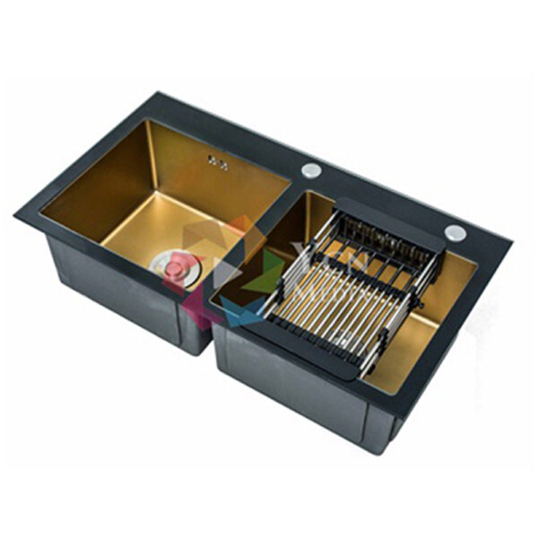 Chậu rửa bát inox ROSLERER RL04-909 GOLD dương bàn 2 hố (2)