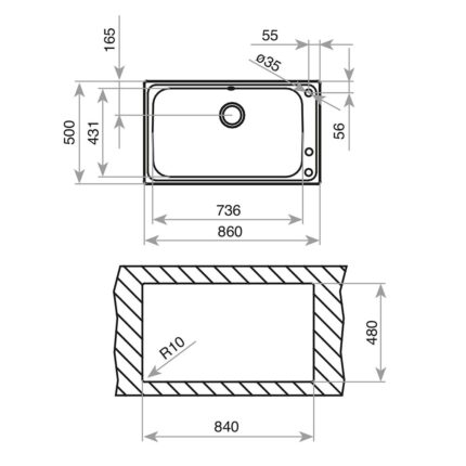 Chậu rửa bát inox TEKA BAHIA 1B PLUS 1 hố (1)