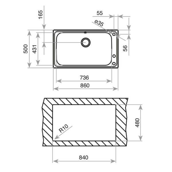 Chậu rửa bát inox TEKA BAHIA 1B PLUS 1 hố (1)