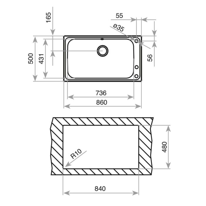 Chậu rửa bát inox TEKA BAHIA 1B PLUS 1 hố (1)