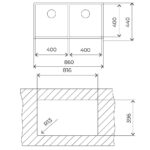Chậu rửa bát inox TEKA BE LINEA RS15 2B 860 2 hố âm bàn (6)