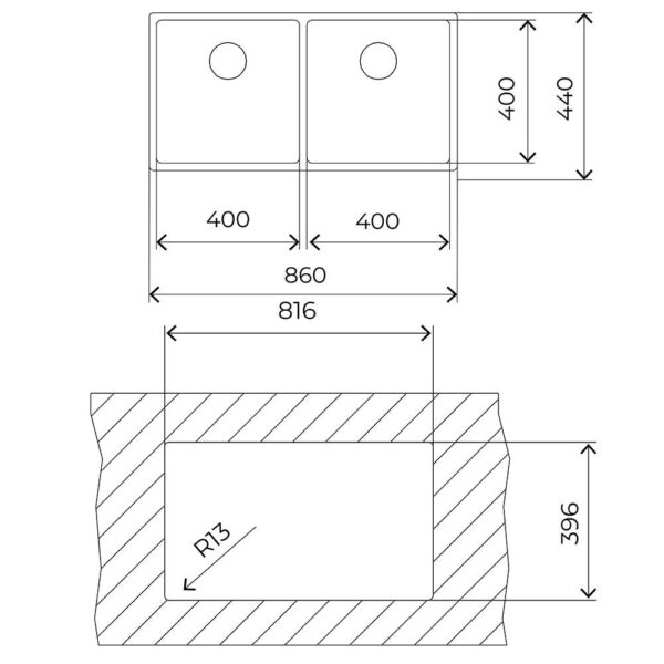 Chậu rửa bát inox TEKA BE LINEA RS15 2B 860 2 hố âm bàn (6)