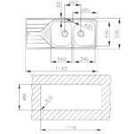 Chậu rửa bát inox TEKA UNIVERSE 80 T-XP 2B 1D 2 hố 1 bàn (9)