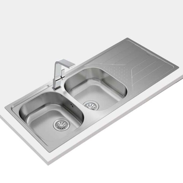 Chậu rửa bát inox TEKA UNIVERSE 80 T-XP 2B 1D 2 hố 1 bàn (9)