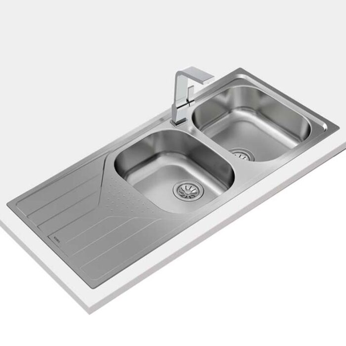 Chậu rửa bát inox TEKA UNIVERSE 80 T-XP 2B 1D 2 hố 1 bàn (9)