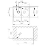 Chậu rửa bát inox TEKA UNIVERSE 80 T-XP 2B 2 hố