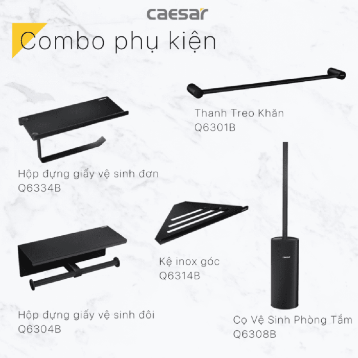 Chổi cọ phòng vệ sinh CAESAR Q6308B đen - Ảnh 2
