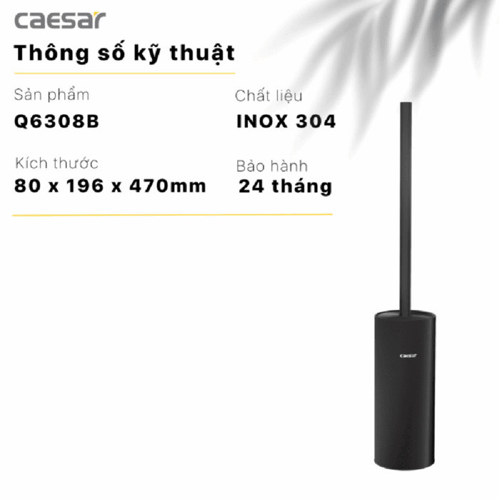 Chổi cọ phòng vệ sinh CAESAR Q6308B đen - Ảnh 3