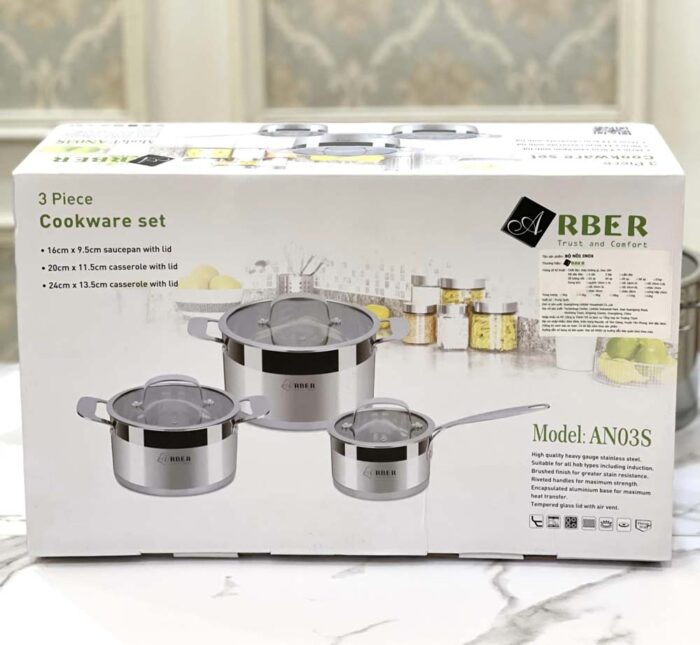 Bộ nồi ARBER AN03S 3 món - Ảnh 3