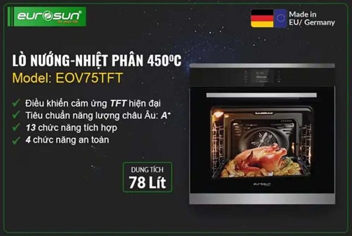 Lò nướng EUROSUN EOV75TFT âm tủ - Ảnh 2