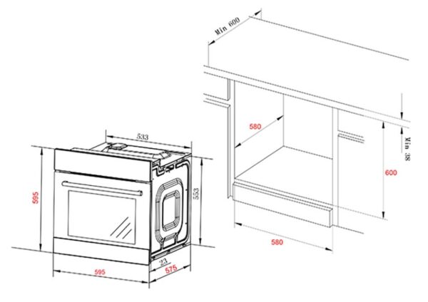 Lò nướng SPELIER SPB 80 PYR BLACK âm tủ (1)