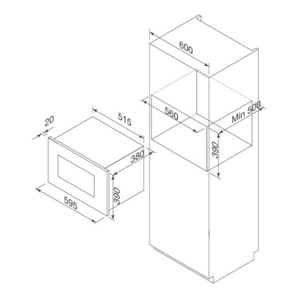 Lò vi sóng MALLOCA MW-927BG TRẮNG âm tủ (1)