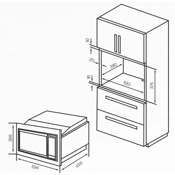 Lò vi sóng có nướng FANDI FD-BMW27 âm tủ (2)