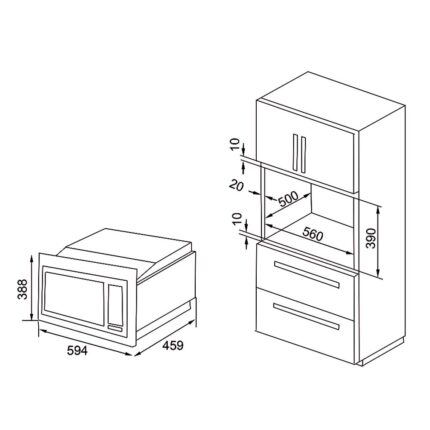Lò vi sóng có nướng SEVILLA SV-V28 âm tủ (1)