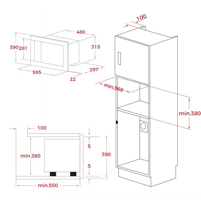 Lò vi sóng có nướng TEKA ML 8200 BIS BK âm tủ (1)