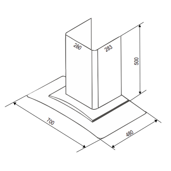 Máy hút mùi BAUER BC 70BSB 70cm kính cong (2)