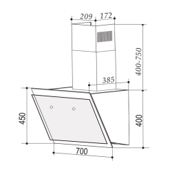 Máy hút mùi BAUER BCV70MSI 70 kính vát (1)