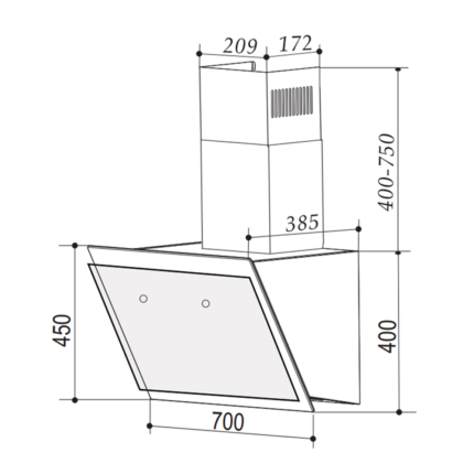 Máy hút mùi BAUER BCV70MSI 70 kính vát (1)
