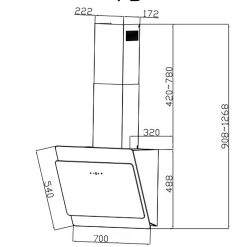 Máy hút mùi FANDI FD-DWB70 70cm kính vát (1)