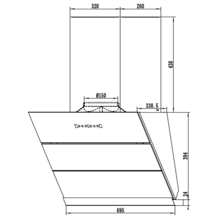Máy hút mùi FANDI FD-SH70 FD-SH90 70cm 90cm kính vát