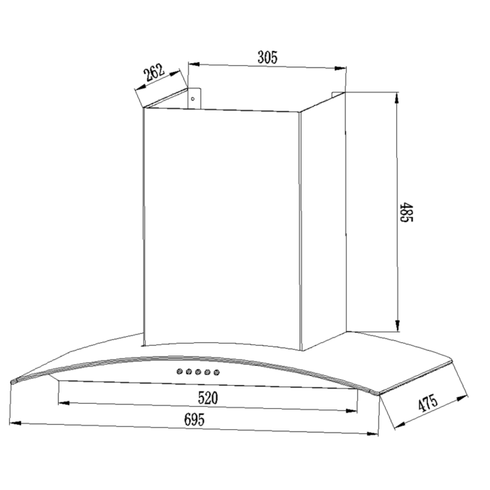 Máy hút mùi FANDI FD-SM70 70cm 90cm kính cong