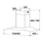 Máy hút mùi FASTER FS 3388 70B FS 3388 90B 70cm 90cm kính cong (2) Bản vẽ kỹ thuật