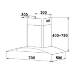 Máy hút mùi FASTER FS 3588-70BL 70cm kính cong (2) Bản vẽ kỹ thuật